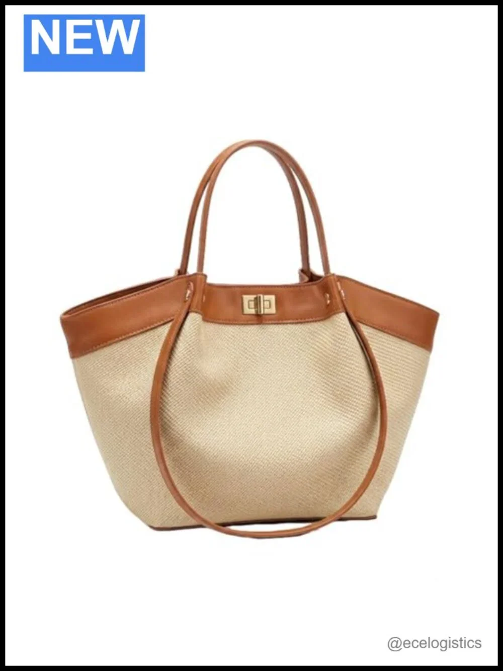 Canvas & Faux Leather Women's Tote Bag Satchel Laptop Work Purse Shoulder